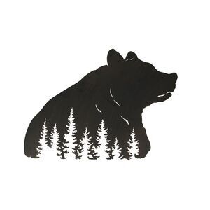 Black Bear Hanging Laser Cut Metal Wall Art Decor